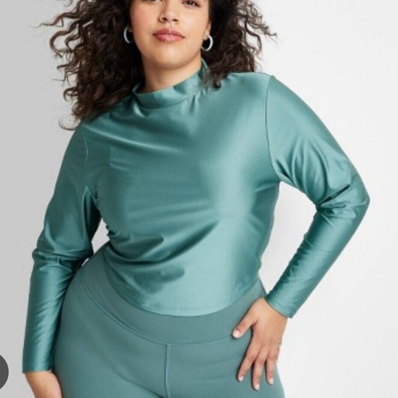 Bundle of Wild Fable Shiny Mock Neck Tops NWT - Picture 3 of 5